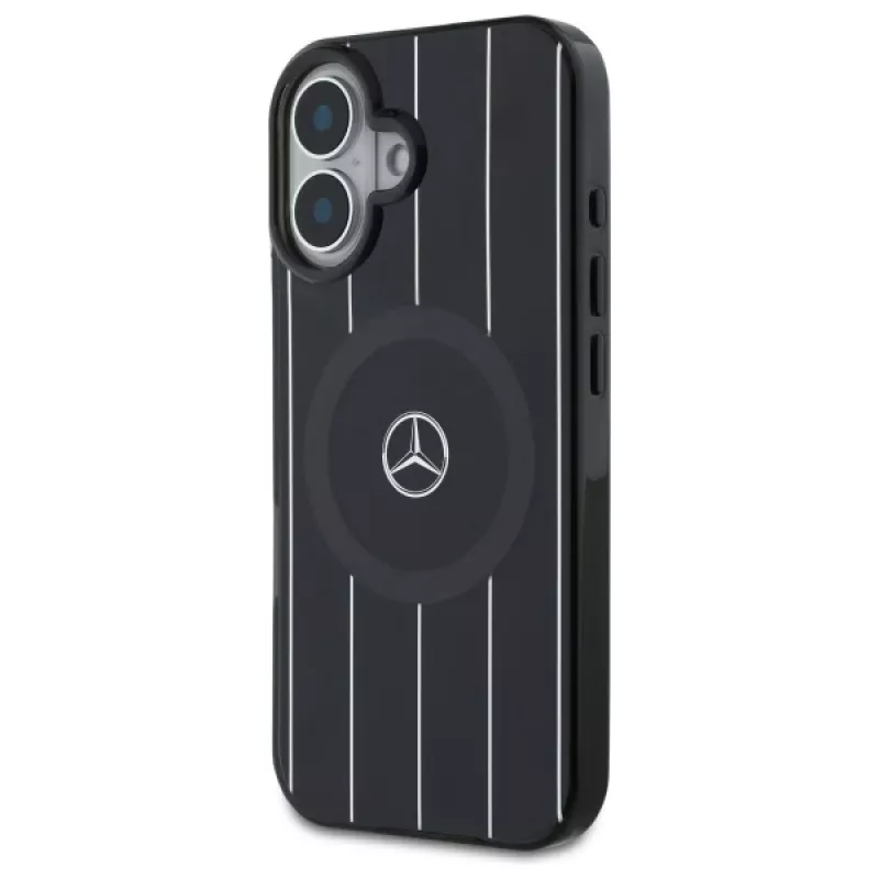 Capa rígida Mercedes-Benz MEHMP16S23HRSK Double Layer Crossed Lines para iPhone 16 6,1