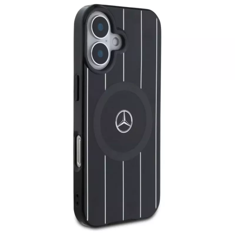 Capa rígida Mercedes-Benz MEHMP16S23HRSK Double Layer Crossed Lines para iPhone 16 6,1