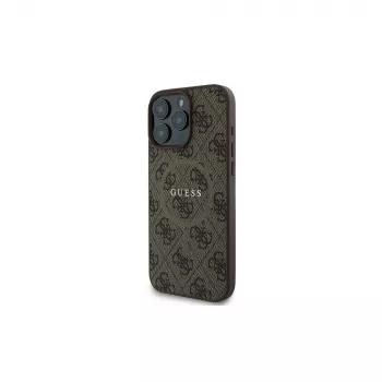 Capa Guess 4G Ring Classic Logo MagSafe para iPhone 16 Pro (castanha)