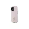Capa rígida Guess GUHCP16SM4DGPP em silicone com logótipo strass 4G para Apple iPhone 16 6,1