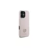 Capa rígida Guess GUHCP16SM4DGPP em silicone com logótipo strass 4G para Apple iPhone 16 6,1