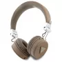 Auscultadores Guess Grained Classic Round Shape sem fios Bluetooth over-ear com ENC, castanhos