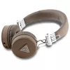 Auscultadores Guess Grained Classic Round Shape sem fios Bluetooth over-ear com ENC, castanhos
