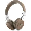 Auscultadores Guess Grained Classic Round Shape sem fios Bluetooth over-ear com ENC, castanhos