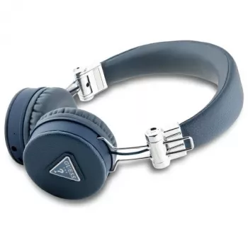 Auscultadores Guess Grained Classic Round Shape sem fios Bluetooth over-ear com ENC (azuis)