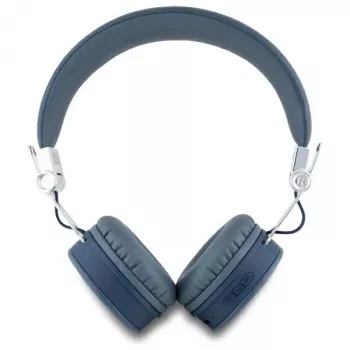 Auscultadores Guess Grained Classic Round Shape sem fios Bluetooth over-ear com ENC (azuis)
