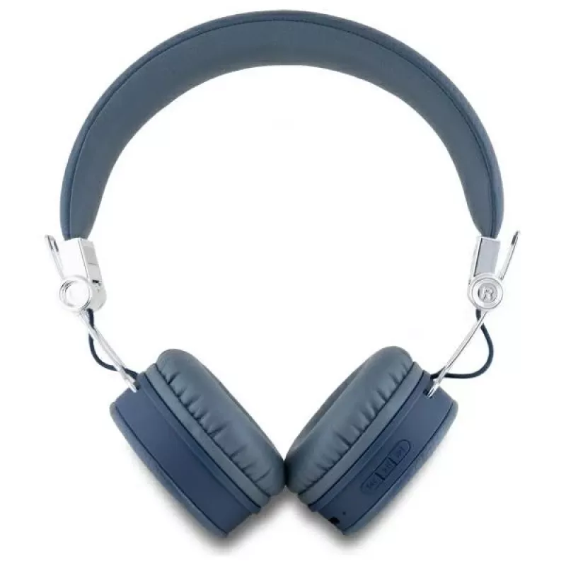 Auscultadores Guess Grained Classic Round Shape sem fios Bluetooth over-ear com ENC (azuis)