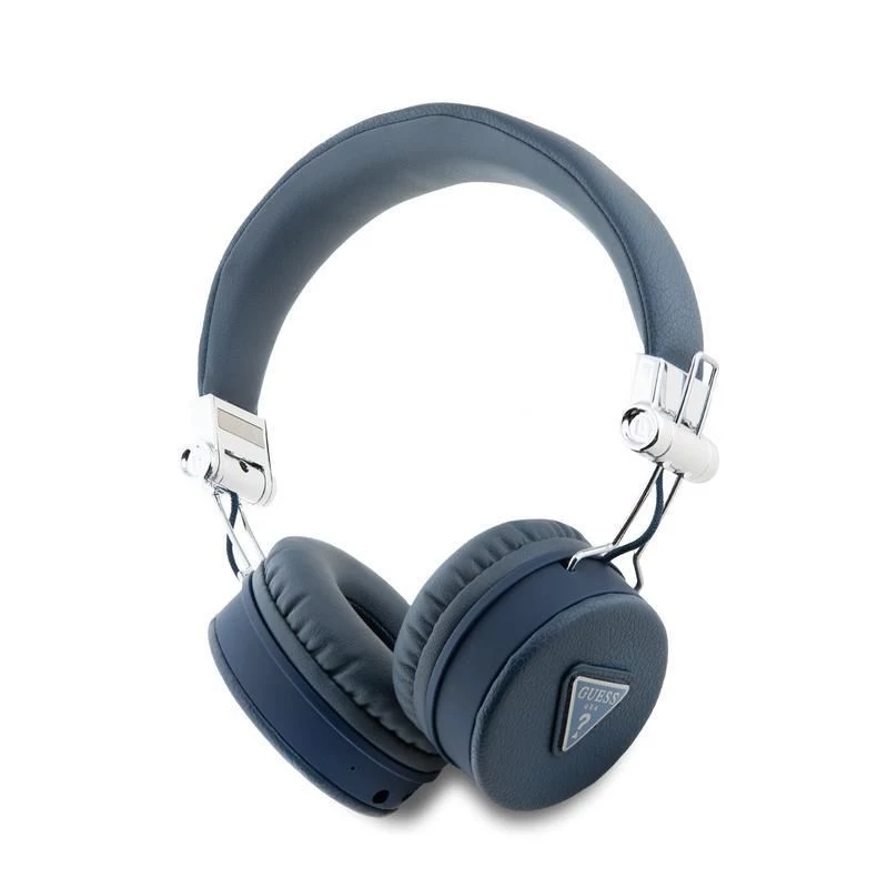 Auscultadores Guess Grained Classic Round Shape sem fios Bluetooth over-ear com ENC (azuis)