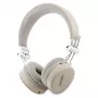 Auscultadores Guess Grained Classic Round Shape sem fios Bluetooth over-ear com ENC, bege
