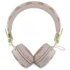 Auscultadores Guess Peony Script de forma redonda sem fios over-ear com ENC, castanhos