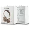 Auscultadores Guess Peony Script de forma redonda sem fios over-ear com ENC, castanhos