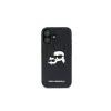 Karl Lagerfeld Monogram Karl & Choupette Head Pin Capa para iPhone 16 (preto)