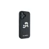 Karl Lagerfeld Monogram Karl & Choupette Head Pin Capa para iPhone 16 (preto)