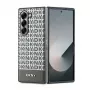 DKNY DKHMZFD6PSOSPW Capa traseira para Samsung Galaxy Z Fold6 castanha padrão repetido faixa inferior