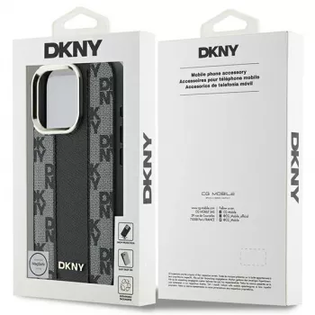 DKNY DKHMP16XPCPVSLK Capa rígida padrão xadrez MagSafe para iPhone 16 Pro Max 6.9 preto