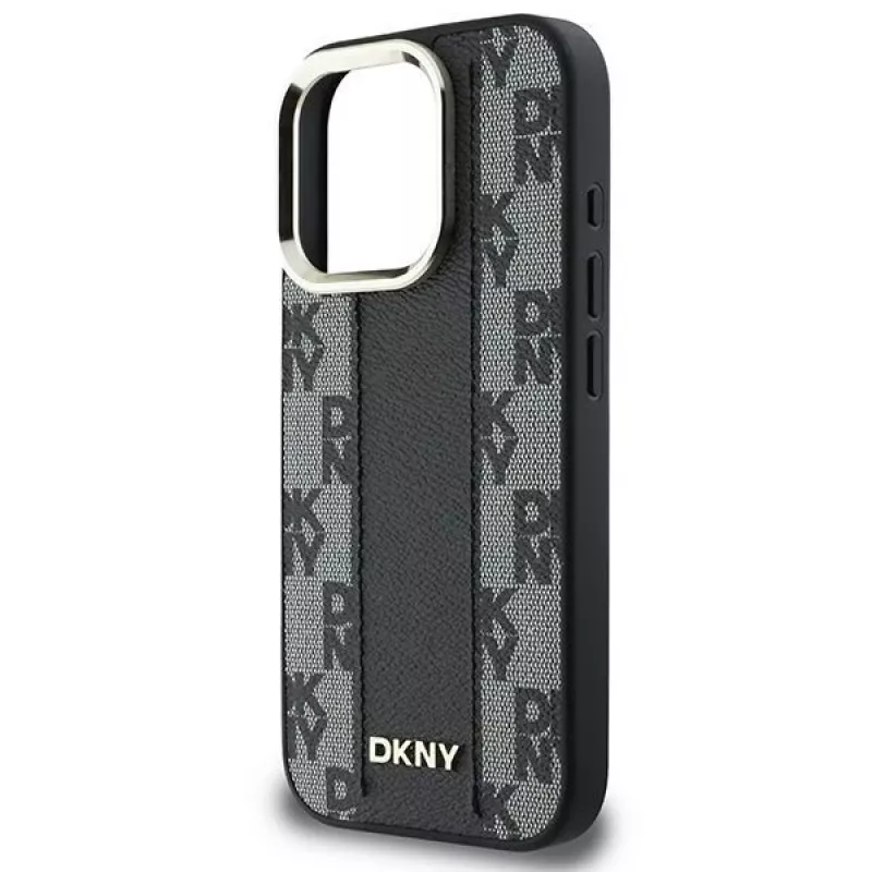 DKNY DKHMP16XPCPVSLK Capa rígida padrão xadrez MagSafe para iPhone 16 Pro Max 6.9 preto