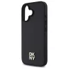 DKNY DKHMP16SPSHRPSK Capa rígida para iPhone 16 6.1 preto padrão repetido Stack Logo MagSafe