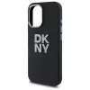 DKNY DKHCP16SSMCBSK Capa rígida para iPhone 16 6.1 silicone líquido logótipo metálico preto