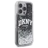 DKNY DKHCP16LLBNAEK Capa rígida para iPhone 16 Pro 6,3 polegadas preto Liquid Glitter Arch Logo