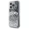 DKNY DKHCP16XLBNAEK Capa rígida para iPhone 16 Pro Max 6,9 polegadas Liquid Glitter Arch Logo preto