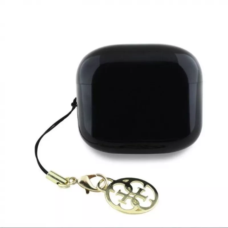 Guess Glossy Effect Printed Classic Logo & Charm auriculares TWS Bluetooth com estojo de carregamento (preto)