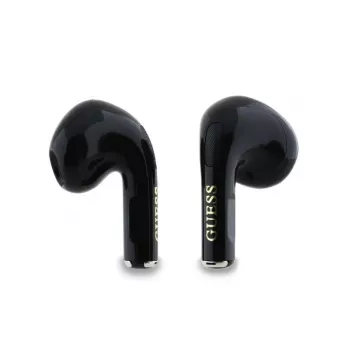 Guess Glossy Effect Printed Classic Logo & Charm auriculares TWS Bluetooth com estojo de carregamento (preto)