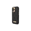 Guess GUHMP16SU4GPRK iPhone 16 6,1 capa rígida 4G Logo Plate MagSafe preto