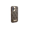 Guess GUHMP16SU4GPRW iPhone 16 6,1 polegadas castanho capa rígida 4G Logo Plate MagSafe