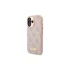 Guess GUHMP16SU4GPRP iPhone 16 6,1 polegadas rosa capa rígida com placa de logótipo 4G e MagSafe