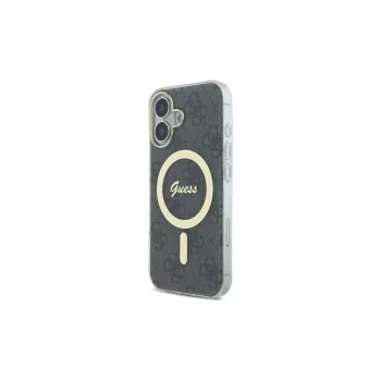 Guess GUHMP16SH4STK capa rígida para Apple iPhone 16 6,1 polegadas preto IML 4G MagSafe