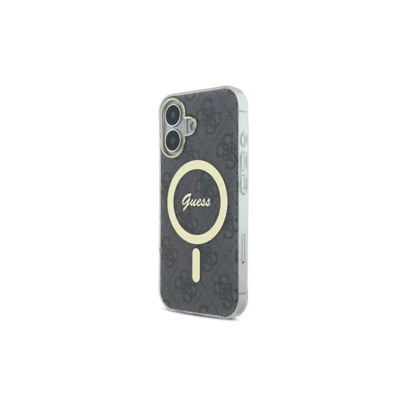 Guess GUHMP16SH4STK capa rígida para Apple iPhone 16 6,1 polegadas preto IML 4G MagSafe