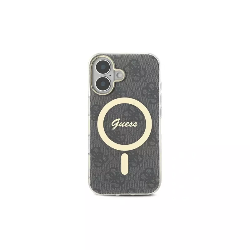 Guess GUHMP16SH4STK capa rígida para Apple iPhone 16 6,1 polegadas preto IML 4G MagSafe