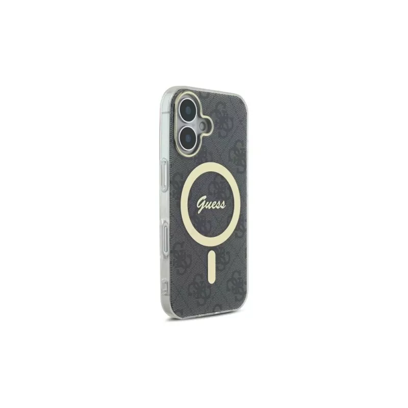 Guess GUHMP16SH4STK capa rígida para Apple iPhone 16 6,1 polegadas preto IML 4G MagSafe