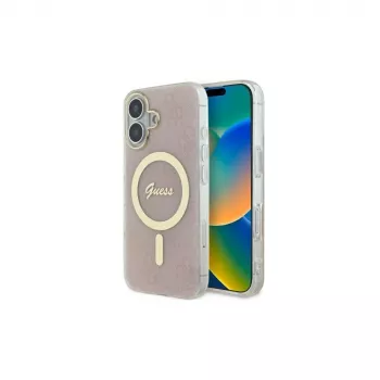 Guess GUHMP16SH4STP capa rígida para Apple iPhone 16 6,1 polegadas rosa IML 4G MagSafe