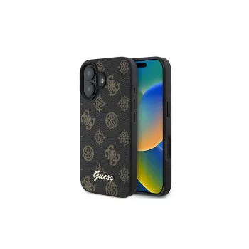 Guess Peony Script capa MagSafe para iPhone 16 Plus (preto)