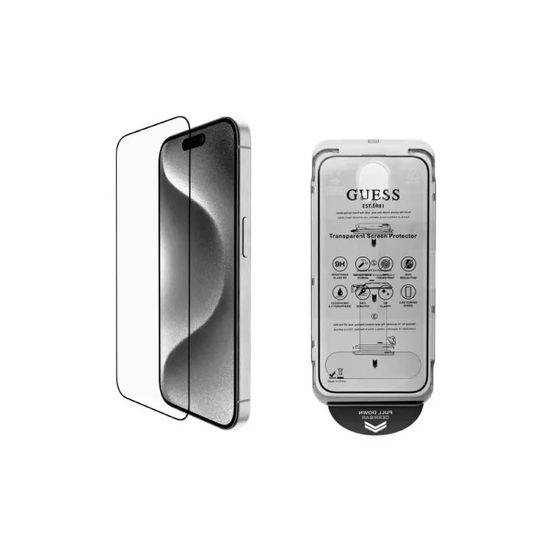 Guess GUTGP16SBOKGCIT iPhone 16 6,1 polegadas protetor de ecrã 2.5D Outline - vidro temperado