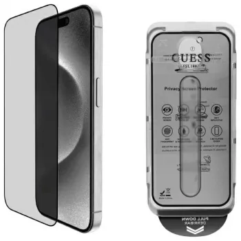 Guess GUTGP16LBOKGCIP iPhone 16 Pro 6,3 polegadas película protetora de ecrã Privacy 2.5D Outline - vidro temperado