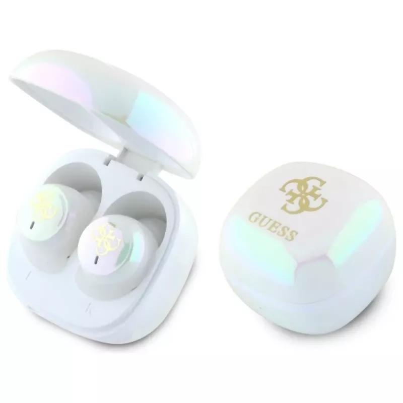 Guess 4G Printed Logo auriculares True Wireless Stereo Bluetooth com estojo de carregamento (branco)