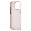 Guess GUHCP16LSMBSLP iPhone 16 Pro 6,3 polegadas rosa capa rígida silicone com logótipo metálico Script e moldura
