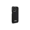 Guess GUHCP16MSMBSLK capa rígida silicone Script Metal Logo & Frame para Apple iPhone 16 Plus 6,7 polegadas - preto