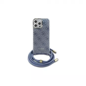 Guess GUHCP16XHC4SEB iPhone 16 Pro Max 6,9 polegadas azul capa rígida Crossbody Cord 4G Print
