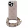 Guess GUHCP16SHC4SEP iPhone 16 6,1 inch Rosa capa rígida Crossbody Cord 4G Print