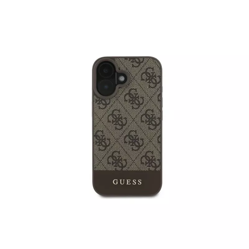 Guess 4G Bottom Stripe capa para iPhone 16 Plus (Castanho)