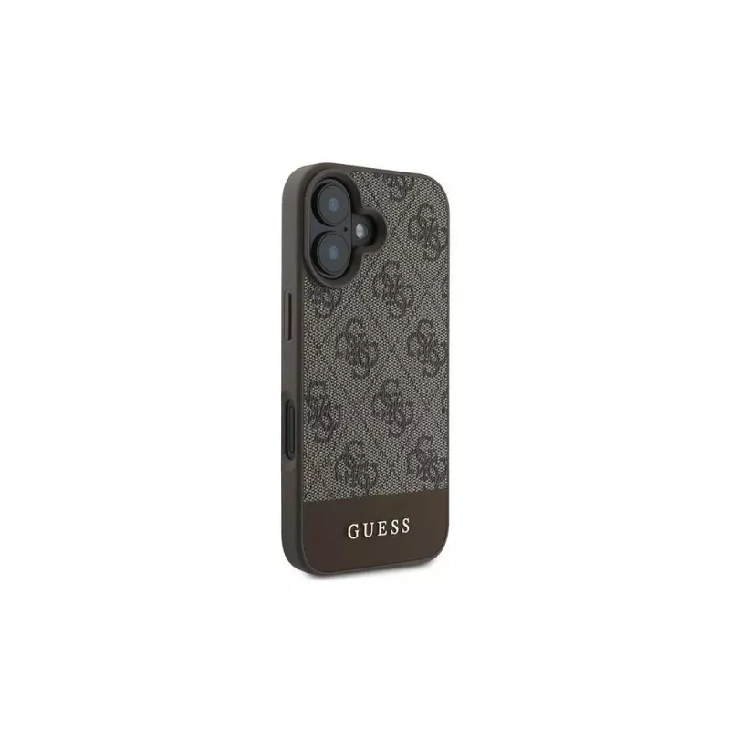 Guess 4G Bottom Stripe capa para iPhone 16 Plus (Castanho)