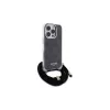 Guess GUHCP16LHC4SEK iPhone 16 Pro capa rígida Crossbody Cord 4G Print Preto