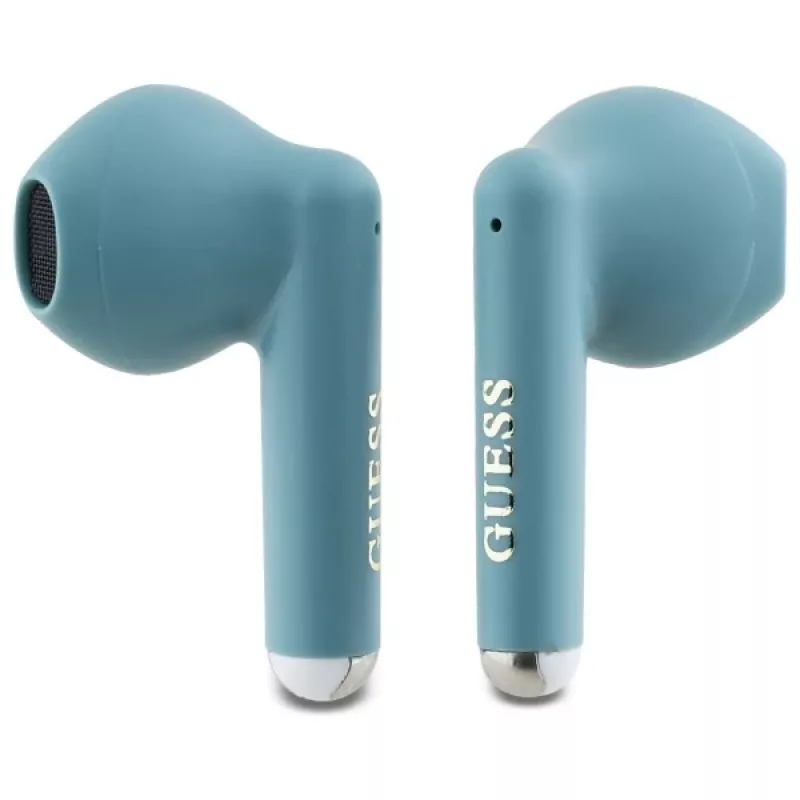 Guess Printed Classic Logo auriculares Bluetooth TWS com estojo de carregamento (Turquesa)