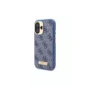 Guess GUHMP16SU4GPRB iPhone 16 6.1 capa rígida Azul 4G Logo Plate MagSafe