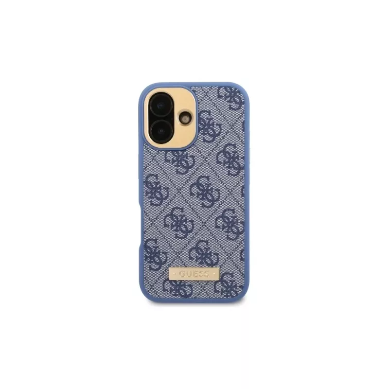 Guess GUHMP16MU4GPRB iPhone 16 Plus 6.7 Azul capa rígida 4G Logo Plate MagSafe