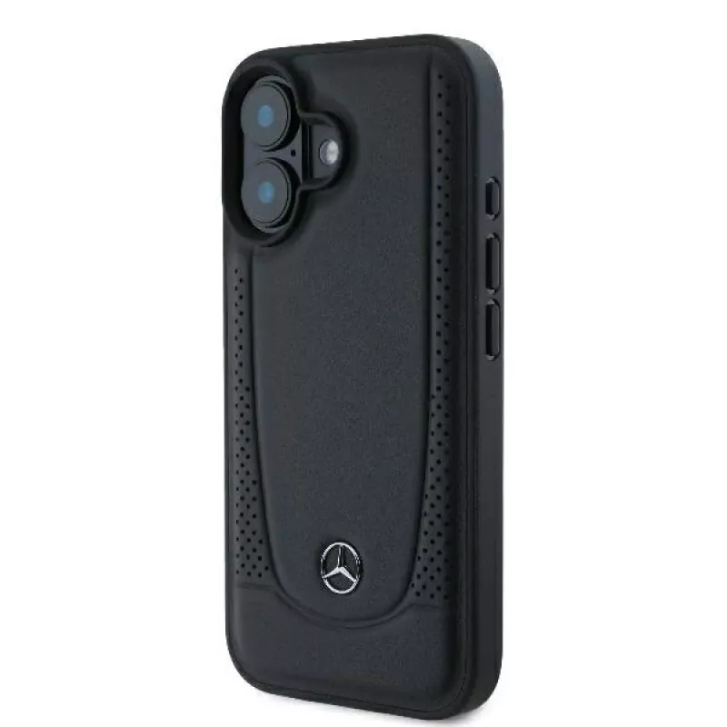 Mercedes-Benz MEHCP16SARMBK capa rígida Leather Urban para iPhone 16 6,1