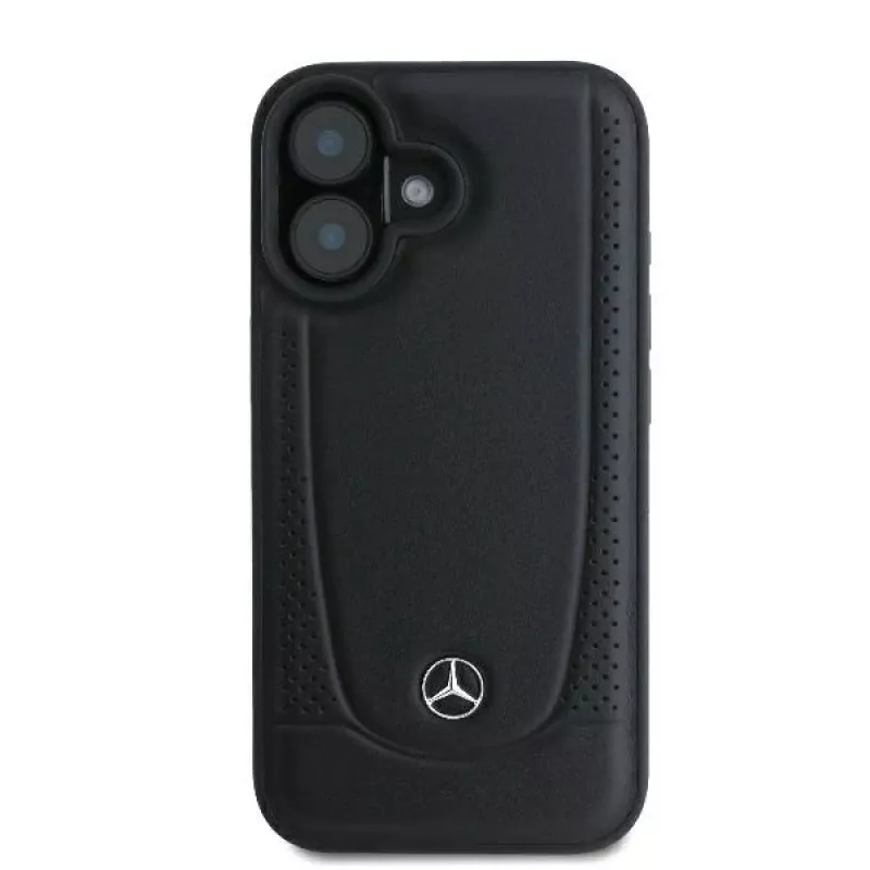 Mercedes-Benz MEHCP16SARMBK capa rígida Leather Urban para iPhone 16 6,1